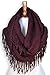 Basico Women Winter Warm Knit Infinity Scarf Tassels Soft Shawl free size