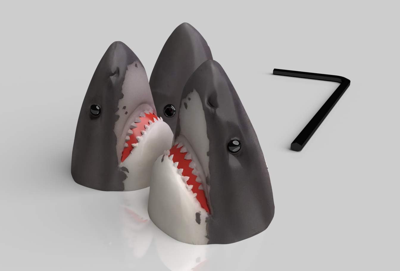 Xentric Guitars OCEAN ANIMALS Great White Shark Guitar Knobs 6mm (3 Knobs, Black