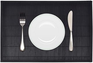Item-6 manteles individuales de bambú de 30 x 45 cm, color negro, ropa de cama, manteles, manteles individuales