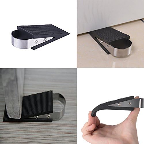 Geila Door Stopper Wedge 2 PCS Large Heavy Duty Rubber Door Stopper Non-Slip Doorstops for Office Home Used (2 Pack rubber)