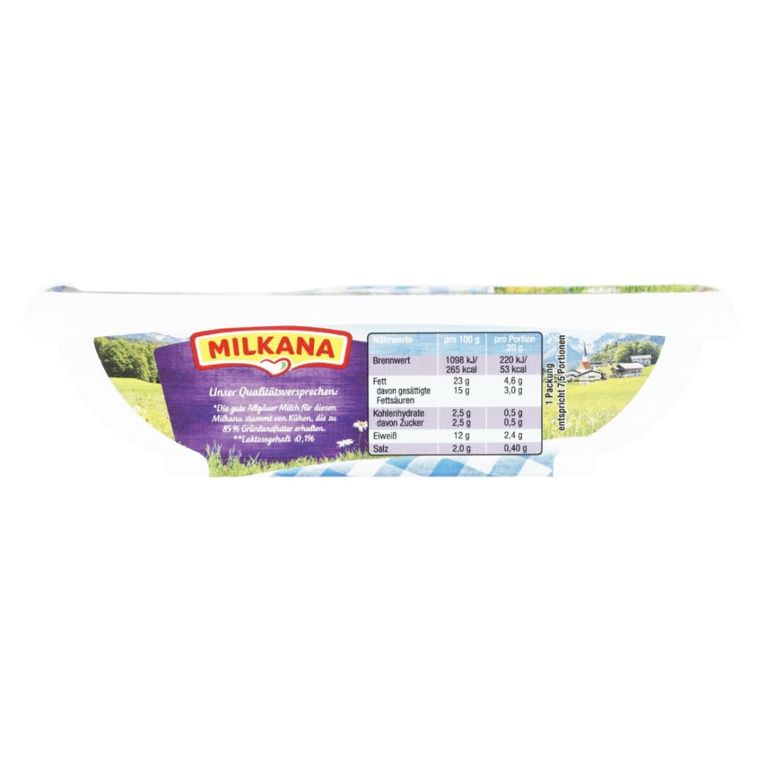 Milkana Sahnig Frischkäse käse Laktosefrei 150 gramm x 8 STÜCK [Frischegarantie]
