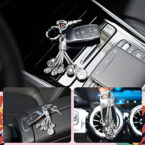 Bling Crystal Car Keychain For Women, Keychain Accessories With Rhinestones, Fashionable Car Key Chain For Car Keys Fit Bmw Honda Audi Lexus Ford Mercedes Benz Nissan Cadillac Toyota (2 Silver) #TOP6