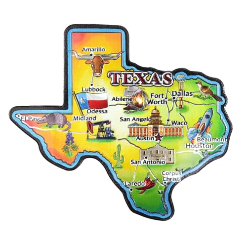 Imán decorativo mapa metálico de Texas 2.15 x 3.6