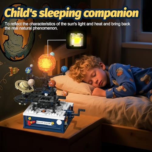 Solar System Building Sets,Compatible with Lego Space, Rotatable Planet Toys for Boys Age 8-12 with 9 Planets & Rocket Sets,Solar System for Kids,Gifts for Boys & Girls Age 8-14 Years Old,775 PCS
