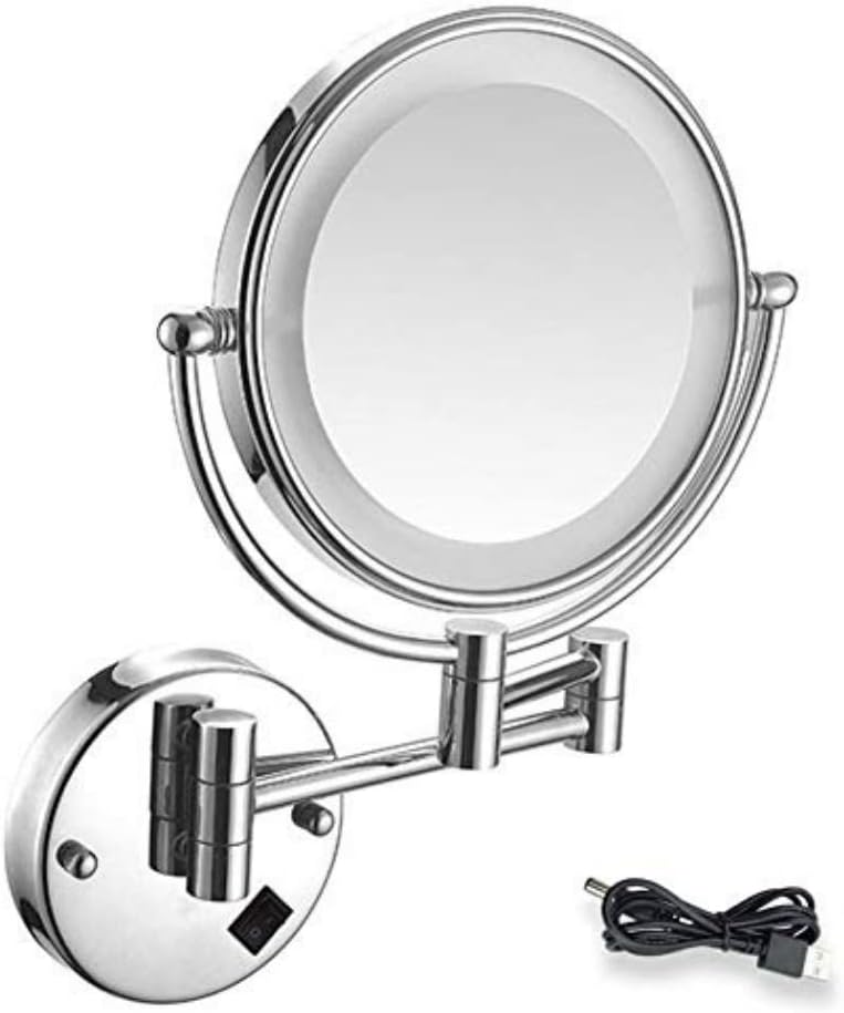 ZAP 3X LED Magnifying 9 Inch Makeup Mirror | Shaving Mirror | Bathroom Mirror with Wall Bracket with Adjustable Frame