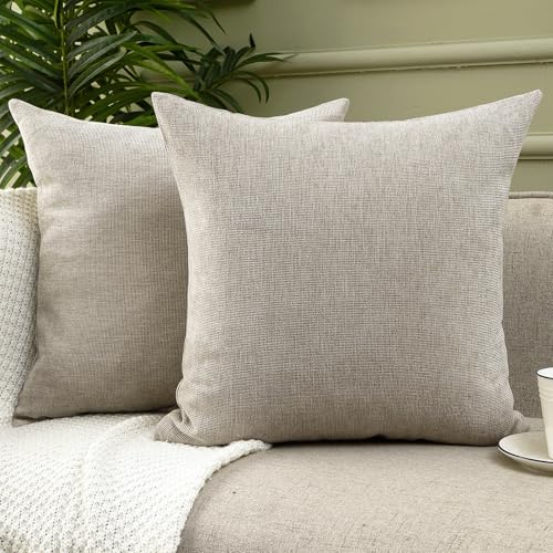 Jepeak 24x24 Inch Decorative Chenille Throw Pillow Covers, Pack of