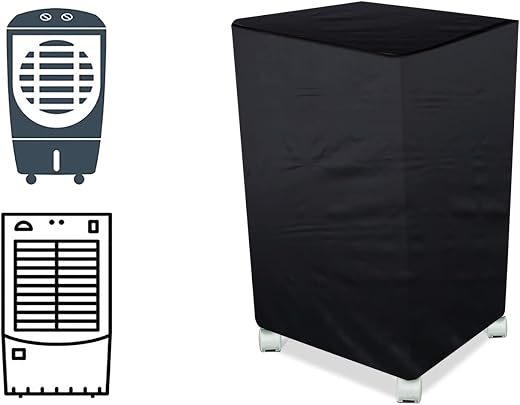 The Furnishing Tree Air Cooler Cover compatible for Havells Fresco i 24 Ltr Medium Tower Cooler, Ployester, Black