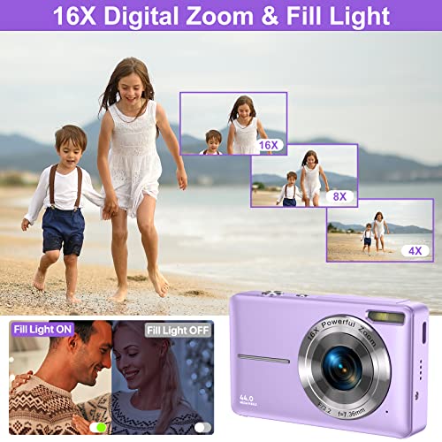 Cámara Digital 1080P 44MP con Tarjeta Micro 32G Morado - Fernando Cortés Cámara Digital 1080P 44MP con Tarjeta Micro 32G Morado - Fernando Cortés