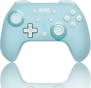 QRD Junior E5 ワイヤレスコントローラー (Switch、PC、Android対応）青 | Switch2/Switch Lite OLED,iOS,Mac対応、6軸ジャイロ、ターボ機能搭載、かわいい