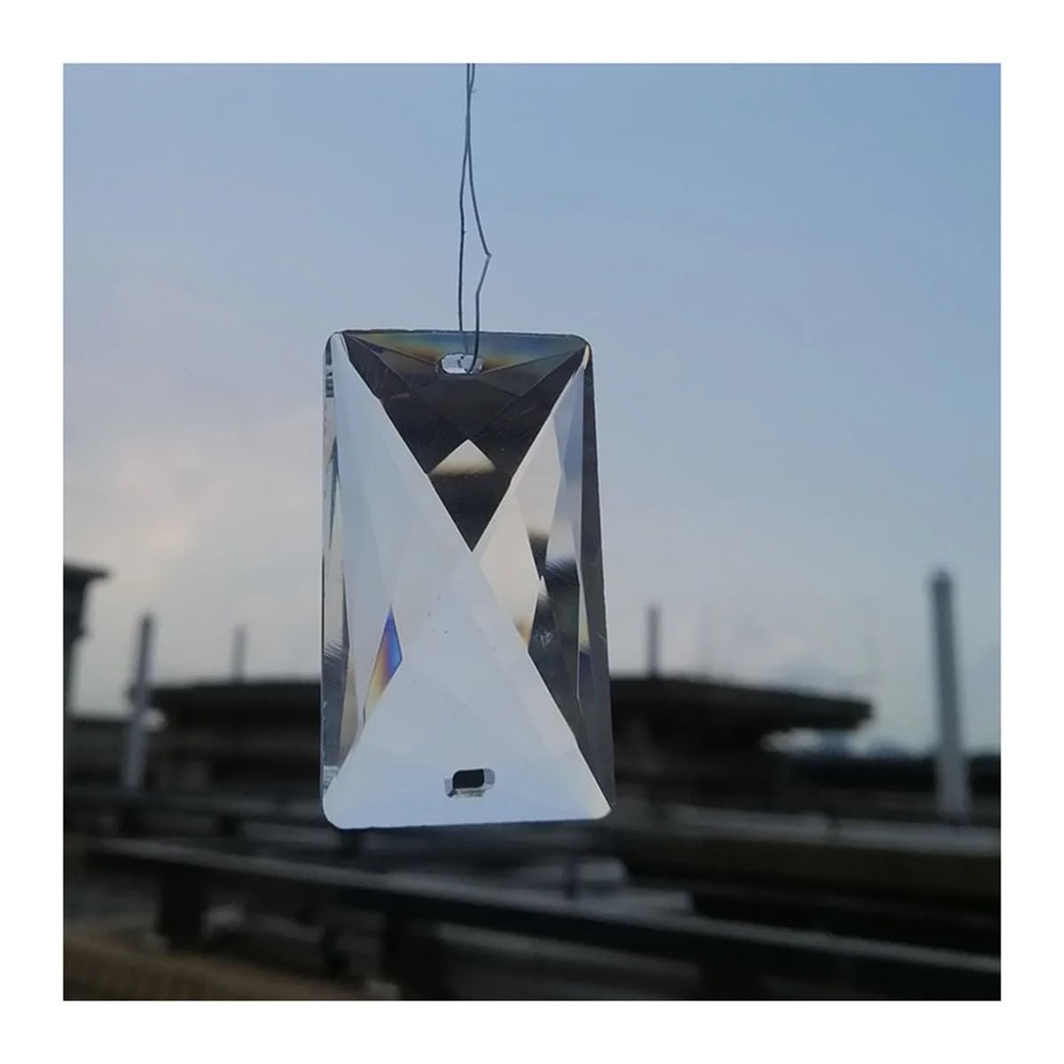 Crystal Chandelier Prism, Sun Catcher, 2PCS Clear K9 50mm Faceted Rectangle Crystal Pendant Lamp Prism Lighting Part Chandelier Home Decor