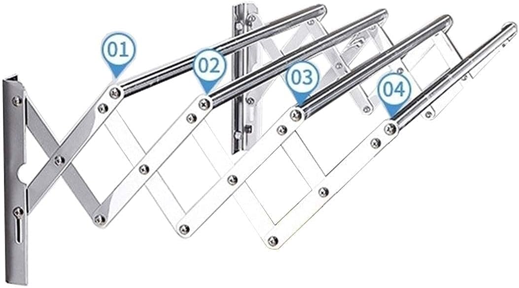 Retractable Towel Rack Wall Mounted Clothes Airer 40 120cm Folding Holder for Laundry Room/Bathroom Space Saving Hanger Fashion Organizer image 4