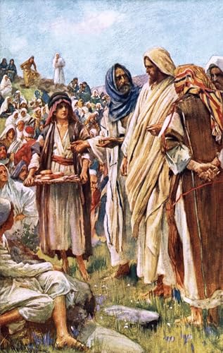 Tableau sur toile Le miracle des pains Harold Copping déco bureau 60x90cm