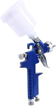 Blue Gravity Feed HVLP Air Spray Gun Light Weight Smooth Surface Treatment 3 Knobs for Full Adjustment for DIY Projects Stainless Steel