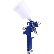 Blue Gravity Feed HVLP Air Spray Gun Light Weight Smooth Surface Treatment 3 Knobs for Full Adjustment for DIY Projects Stainless Steel