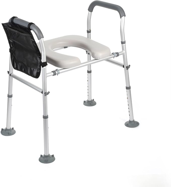 Elevadores para Asiento de Inodoro Carehofu para Adultos Mayores, Asiento Elevado con Agarres, Marcos y Barras de Seguridad para Inodoro, Silla Comoda Elevada para Ducha con Brazos y Barra de Apoyo miniatura 2