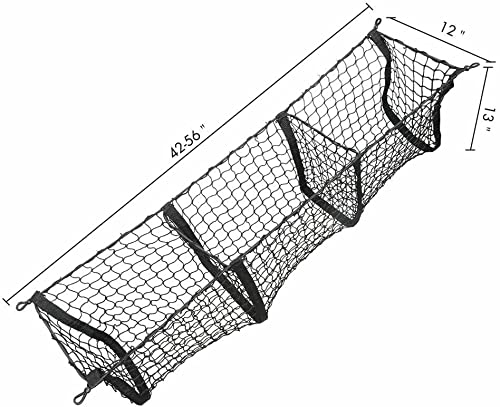 Eaccessories Ea Trunk Organizer Cargo Net For Ford Explorer 2020-2023 – 3 Pockets Cargo Net For Suv - Premium Mesh Car Trunk Organizer Vehicle Carrier Storage - Compatible With Ford Explorer #TOP1