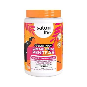 Salon Line - Linha Creme para Pentear - Gelatina Definicao Extraordinaria 1000 Gr - Combing Cream - Extraordinary Definition Gelatin Net 35.27 Oz