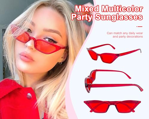 Matcheck 12 Mixed Style Sunglasses Classic Retro Colored Party Glasses Multicolors Costume Bulk Eyeglasses Unisex Adult3