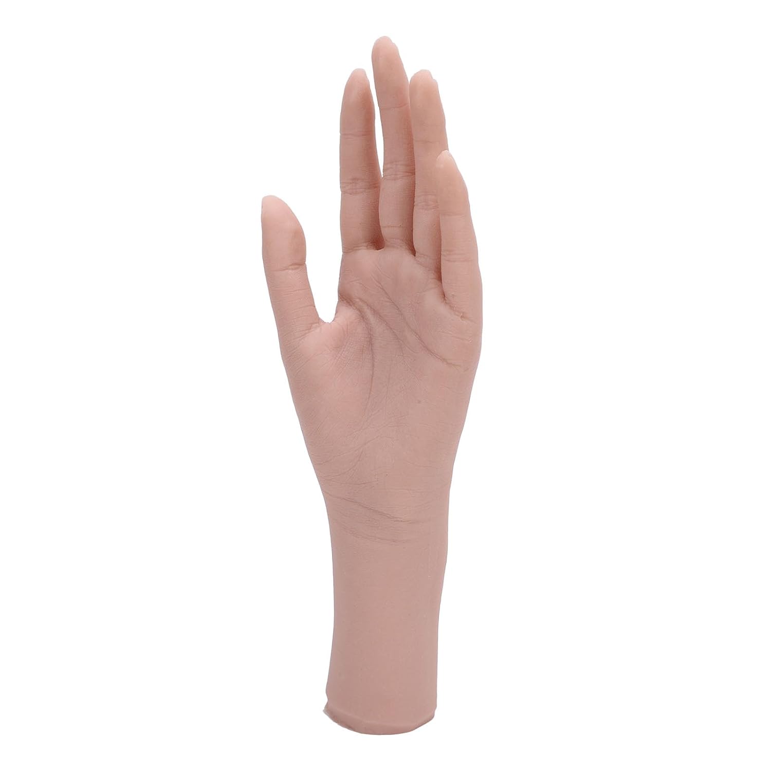 1 Pair Silicone Female Hand Model, Bendable Reusable Mannequin Hand for Nail Art Practice, Soft Lifelike Display Hand with Realistic Lines for Painting and Ring Display