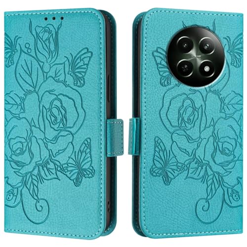 Coque OPPO Realme 12 5G Étui Portefeuille Bleu en Cuir PU à Rabat Anti-Choc