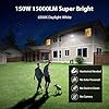 iMaihom 150W Motion Sensor Light Outdoor, 15000LM 6500K LED Security Floodlights, 3 Adjustable Head Motion Detection Light IP65 Waterproof for Yard Garage White 1pack
