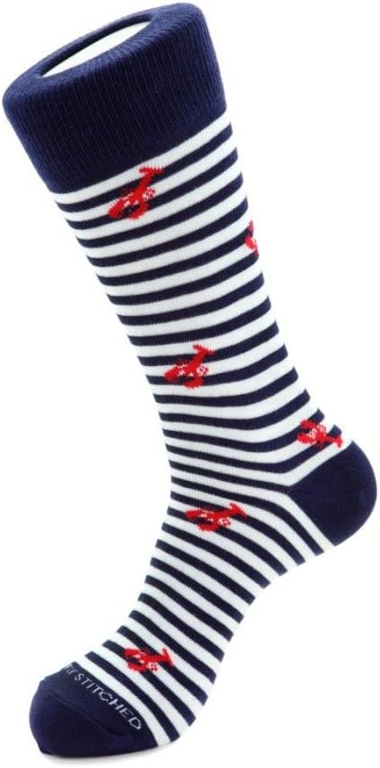 Unsimply Stitched Combed Cotton Novelty Men's Fashion Dress Crew Socks - 2 Piece and 12 Piece Options