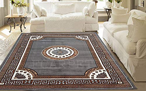 Image of Floral Carpet Velvet Touch 6.0X 8.0 Feet Grey B