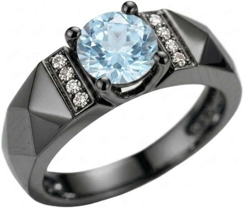 1.04 Carat (ctw) Round-Cut Gemstone Wedding Engagement Rings for Women, Lab-Grown Sapphire/Ruby/Emerald/Moissanite/Amethyst/Garnet/Black Onyx/Blue Topaz/Citrine/Tourmaline/Peridot Gemstone Round-Cut Anniversary Wedding Ring, Customizable 10K Gold/14K Gold/18K Gold/925 Sterling Silver
