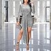 PaladMom Women's Casual Long Sleeve Bodycon Mini Dresses Sexy Sparkly Crew Neck Work Fitted Club Party Ruched Sequin Wrap Dress(Silver,Large)