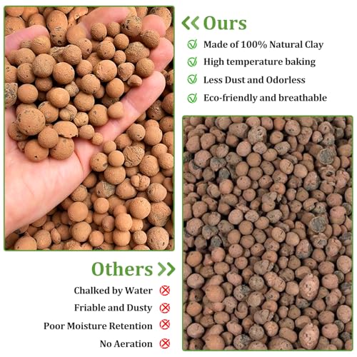 Riare Bolas de argila expandida, substrato de terrário para répteis, 100% orgânico, leve, seixos, su