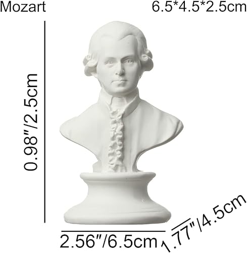 Miniatura 2 de Mozart - Mini esculturas griegas de busto de 1 pulgada de alto, figura de resina de mitología de diosa, manualidades romanas clásicas, estatuas de