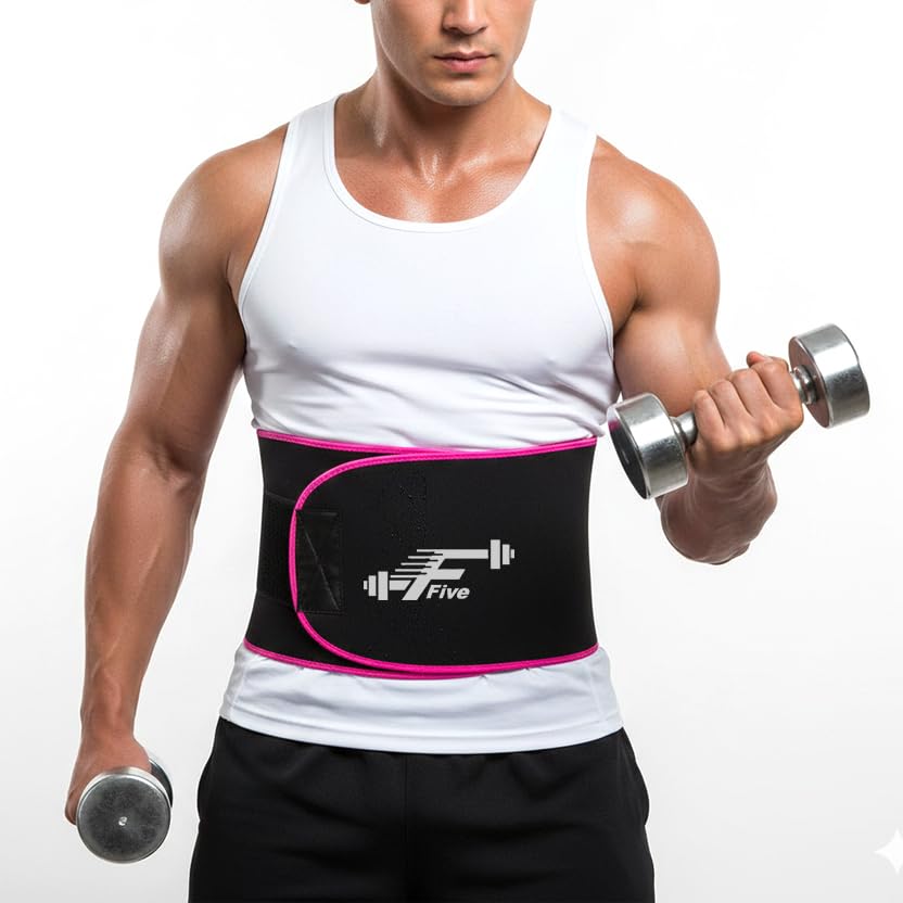 Slimming Belt for Men & Women – Belly Fat Burner Waist Trainer, Adjustable Sweat Belt for Weight Loss, Tummy Trimmer & Back Support Black-image-43