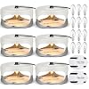 Qualirey 6 Pack Flea Traps with 8 Sticky Disc 12 Bulbs 4 Electric Wires Flea Traps for Inside Your Home with Light Trap for Indoor Safe to Pets White Gray