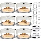 Qualirey 6 Pack Flea Traps with 8 Sticky Disc 12 Bulbs 4 Electric Wires Flea Traps for Inside Your Home with Light Trap for Indoor Safe to Pets (White Gray)