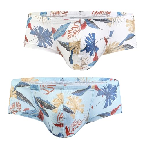 Mens Printed Boxer Briefs Bulge Bulge Pouch Underwear Breathable Trunks Panties