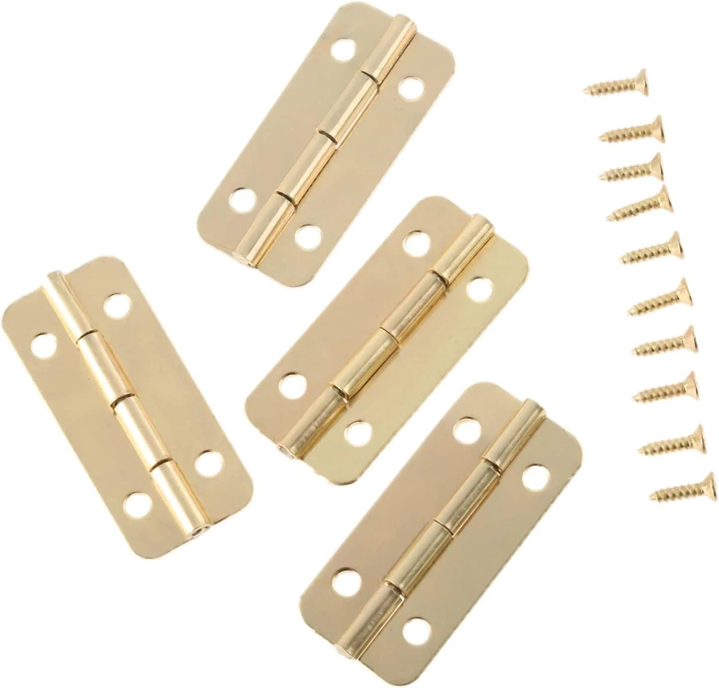 10 szt. 37 x 17 mm złote drzwi meblowe do pudełka biżuteria skrzynia prezent wino drewniane pudełko obudowa domek dla lalek zawias drzwi ze śrubami zawiasy