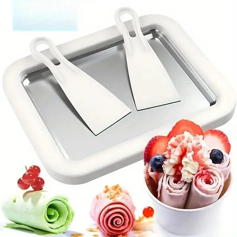 Instant Ice Cream Maker,Rolled Iice CreaMm MakEer, Soft Serve IcEe CreaAm maAker,Perfect for Frozen Yogurt, and More! Food grade stainless steel icCe creEam roll machine for home us-image-46