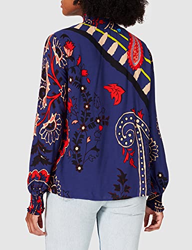 Desigual Womens Blus_Cassidi Blouse, Blue, Large Us #TOP4