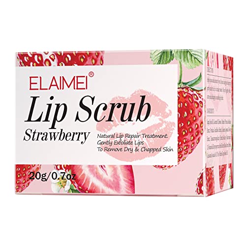 Blue Finger Lip Scrub, Lip Scrubs Exfoliator & Moisturizer, Lip Treatment,Strawberry Overnight Moisturizing Repairing Lips Mask, Sleeping Lip Balm, Peeling Lips, Lip Primer, Chapped Skin #TOP1