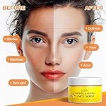 Vitamin C and Turmeric Face Scrub Cream Organics Microdermabrasion Facial Scrub Exfoliating Clears Blackheads Improve Dark Spot Acne with Strawberry Extract Exfoliator 130g/4.5oz - Image 4