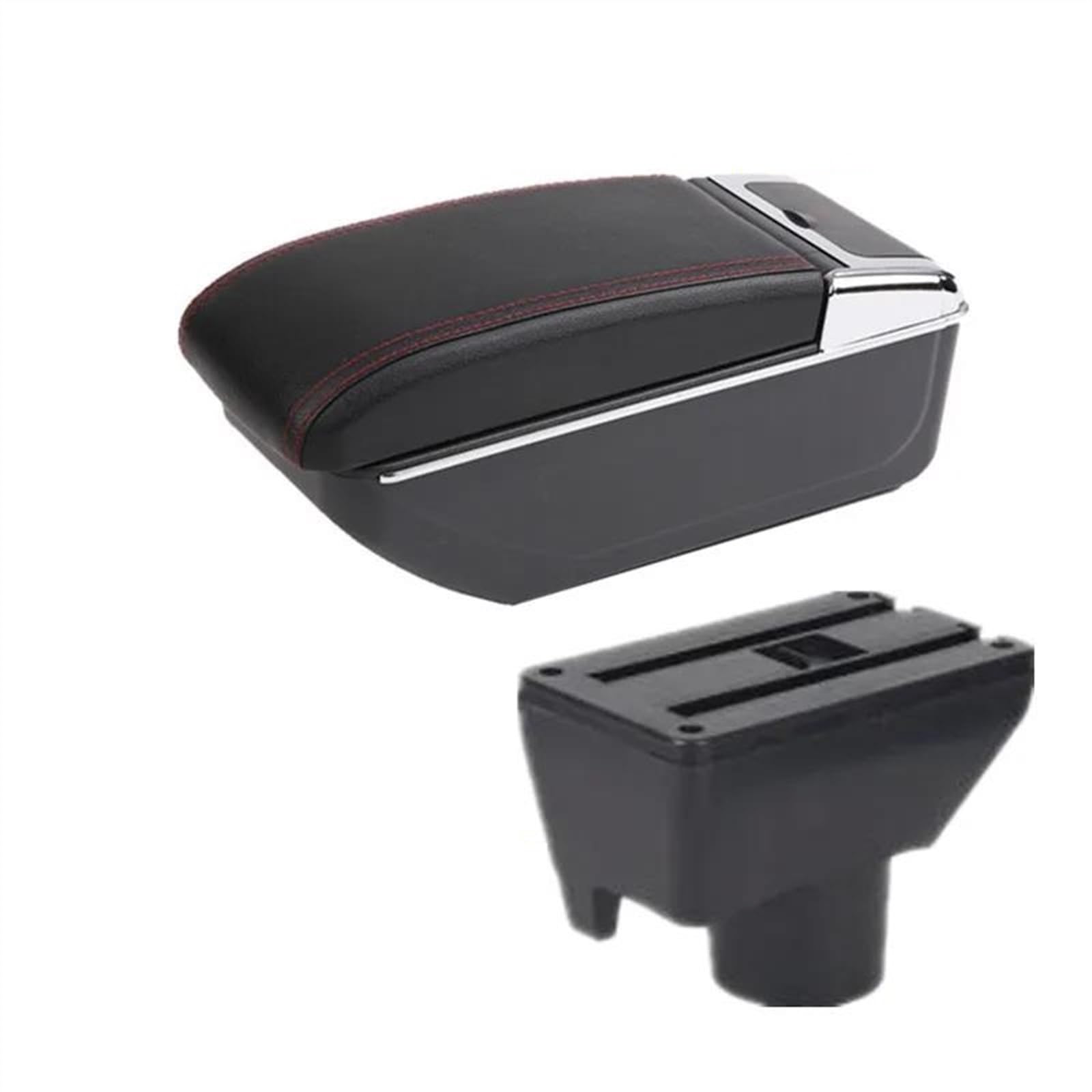 NMJLQW Storage Rack Car Interior Accessories Center Console Storage Box Multifunctional Armrest Storage Box For Yaris For Vitz(B red line)