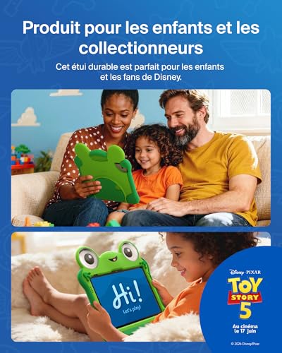 Etui du personnage Lily Pad de Toy Story 5 pour iPad 11e et 10e generation. Resiste aux chocs et aux chutes poignee integree qui pivote a 360 pour une visualisation en mode paysage ou portrait. Support reglable a 180. - vue 5