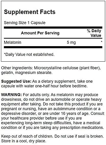 Swanson Extra Strength Melatonin 5mg 60 Capsules