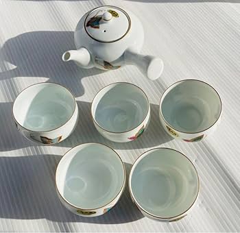 Amazon.co.jp: 有田焼 杢右衛門造 蝶々 湯呑み 5客セット