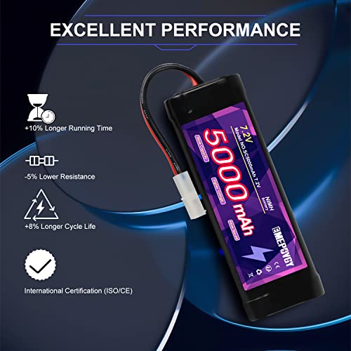 Batería plana de 6 celdas recargable con enchufe TMY para modelismo RC 7.2V 4