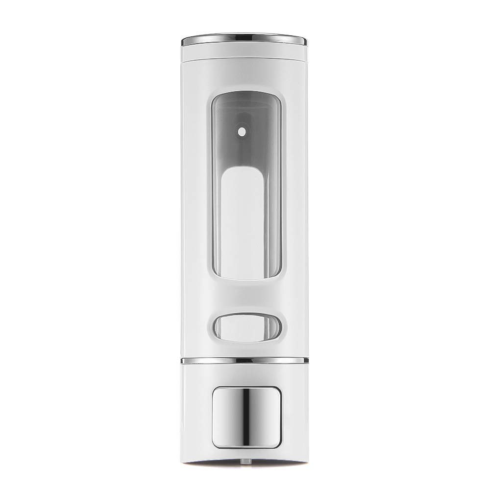 JPS Dispensador de jabón de plástico ABS para baño, montado en la pared, champú, acondicionador, dispensador de gel de lavado de manos, dispensador de jabón líquido desinfectante para lavabo,