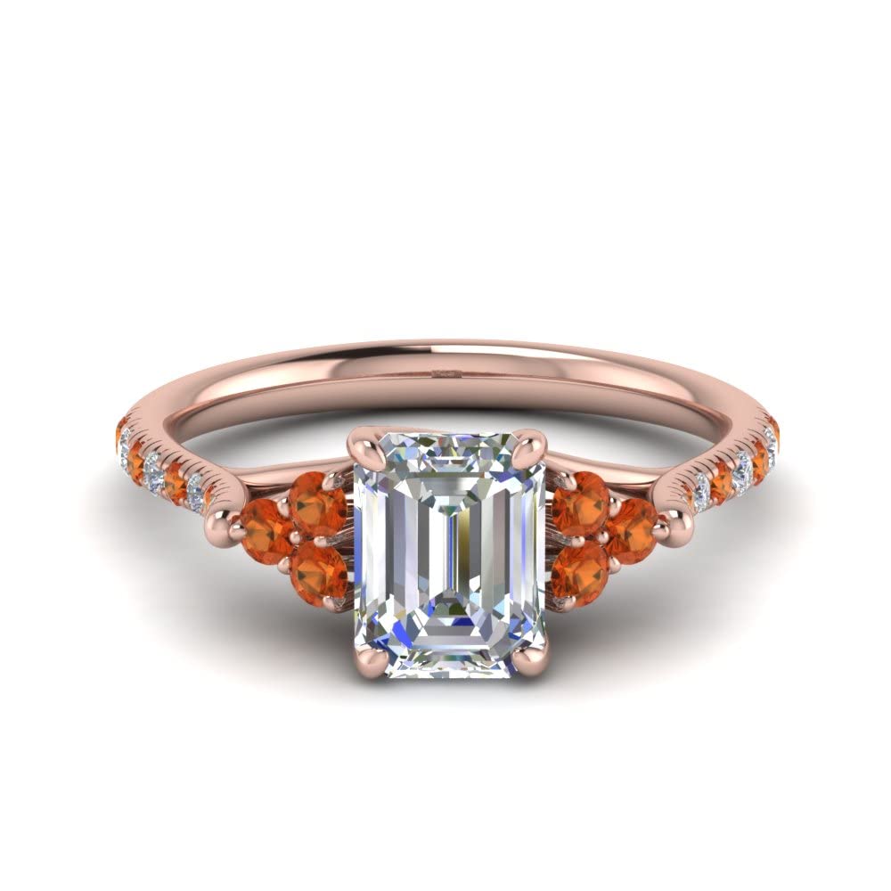 Petite bague diamant cathédrale émeraude pour demande en mariage