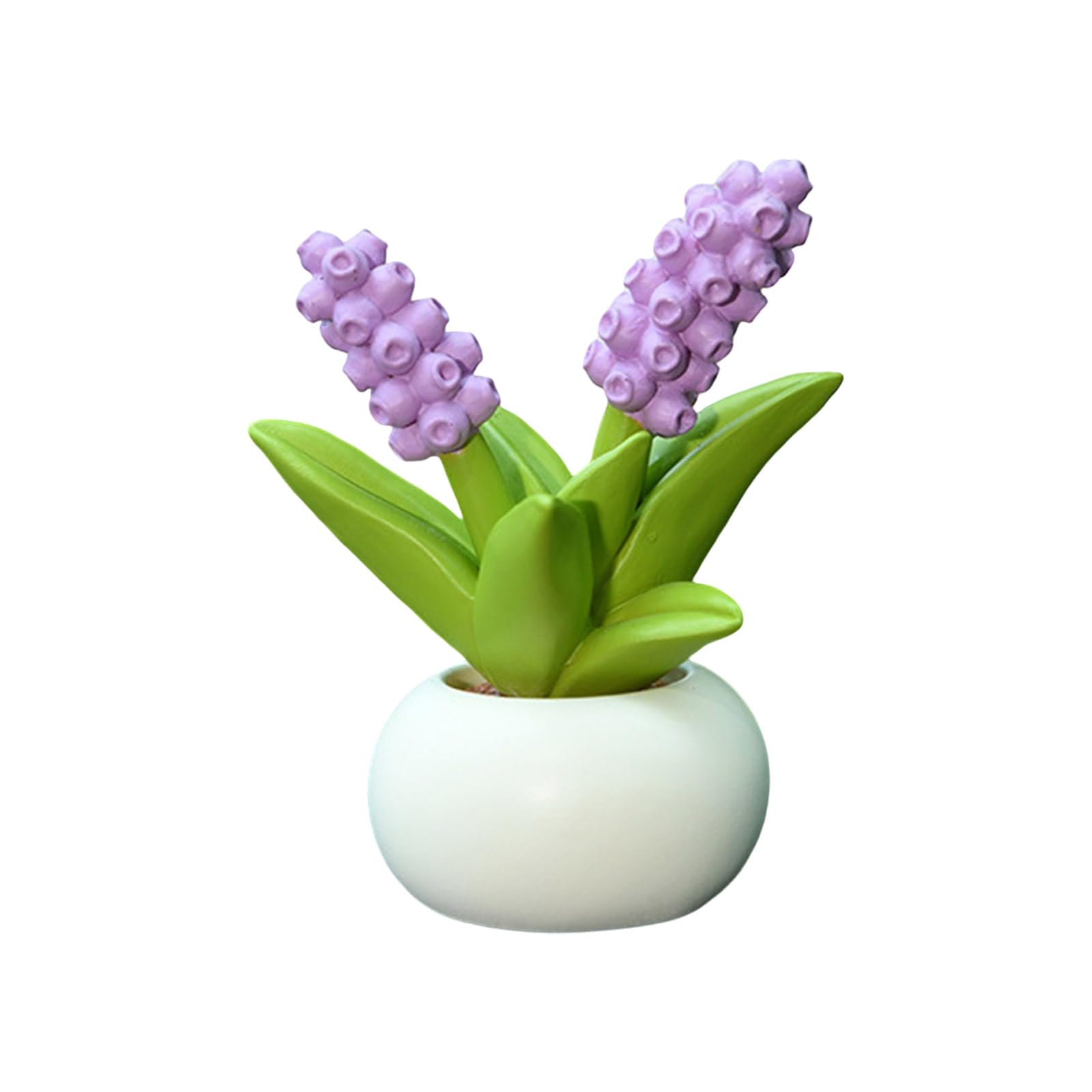 Hsioluted Resin Flower Pots Plant Container Planter Figurines Ornament Accessories for Bookshelf Car Interior and Desktops