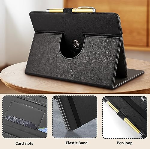Easyacc Universal Case for Doogee U11 / U11 Pro/Tab A9/ A9 Pro 10 inch/Blackview Tab90 Tab60/ SGIN/Whitedeer Tablet, 360 Degree Rotating Case for 10-11 Inch Tablet, Black