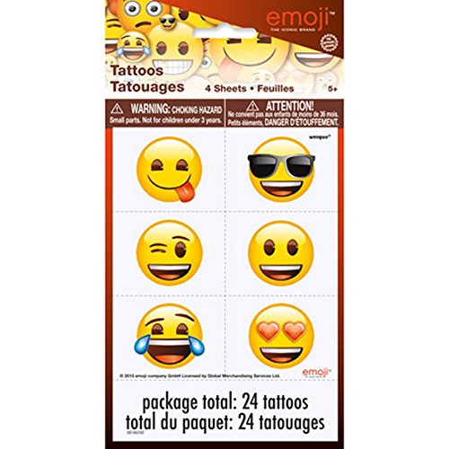 Emoji Tattoo Sheets/Favors - 4 Count